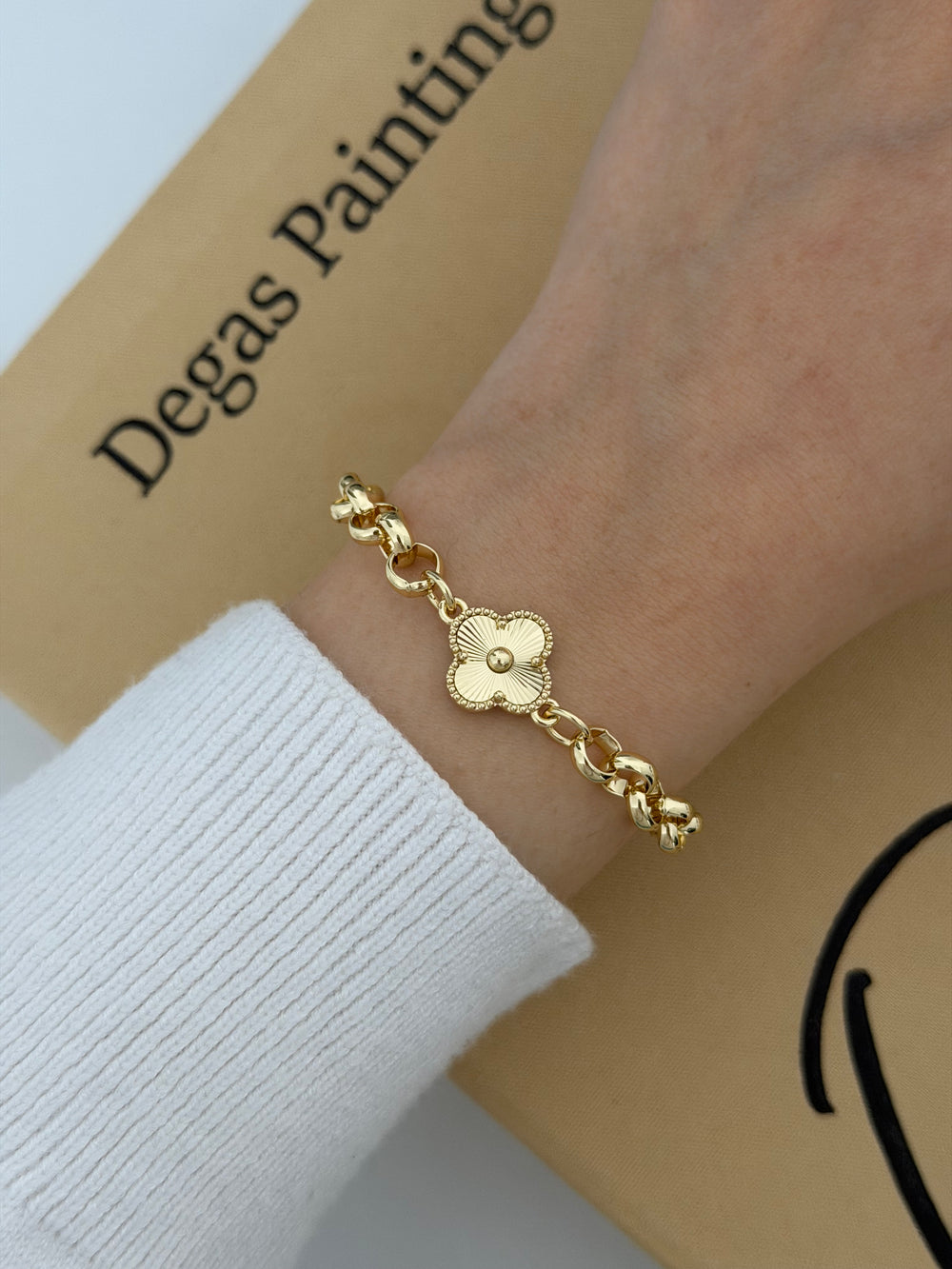 Ortası Yonca Doç Zincir Bileklik