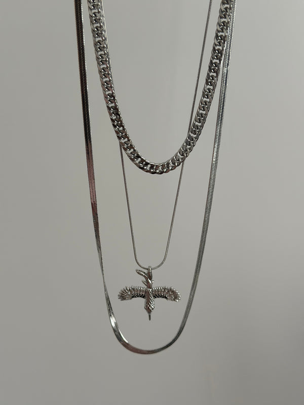 Çelik Anka Kuşu Çoklu Kolye