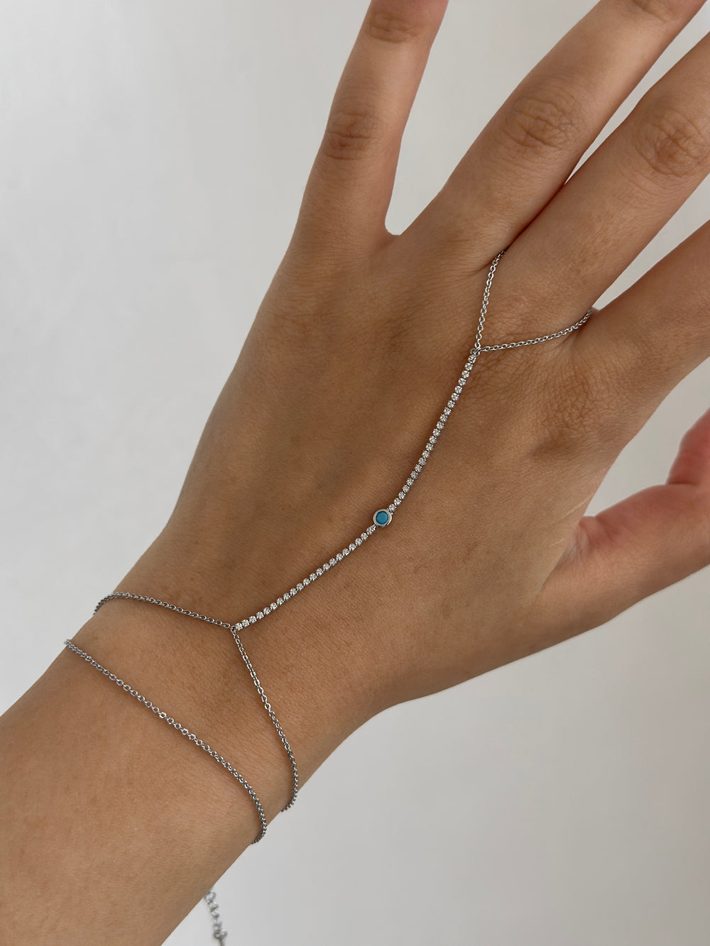 Silver Mavi Taş Detay Şahmeran