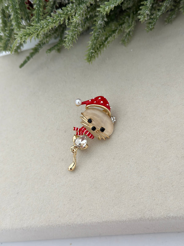 Şapkalı Kedi Broş