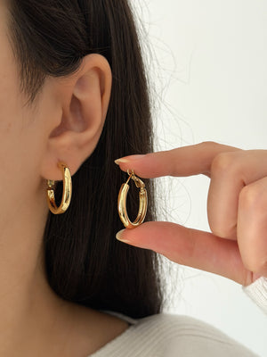 Boru Klipsli Halka Küpe