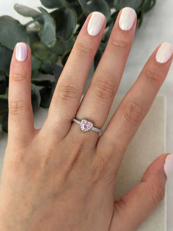 Çelik Pembe Silver Yüzük