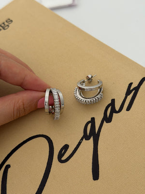 Üçlü Görünüm Silver Küpe