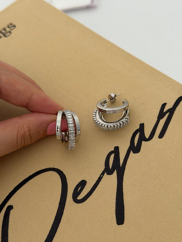 Üçlü Görünüm Silver Küpe