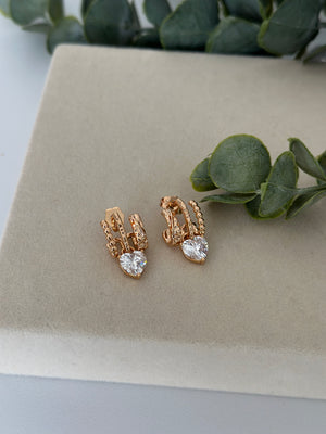 Rose Ucu Kalpli Çoklu Görünüm Küpe