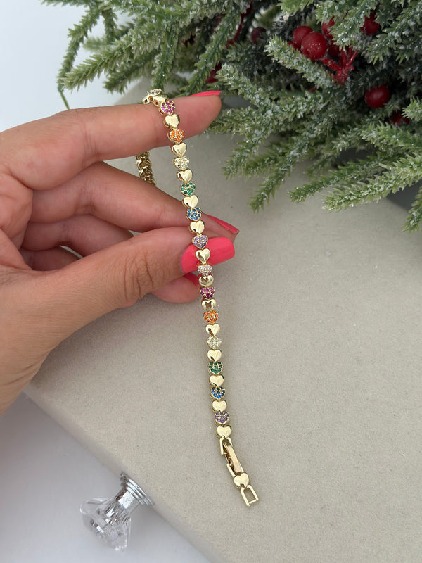 Vip Renkli Kalpli Bileklik