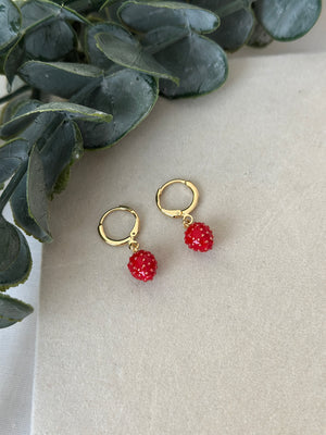 Çilekli Çelik Küpe