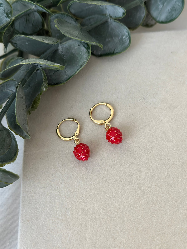 Çilekli Çelik Küpe