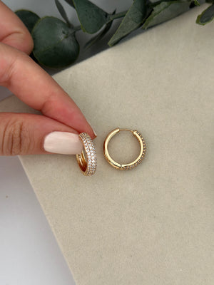 Rose Taşlı Halka Küpe