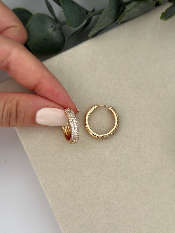 Rose Taşlı Halka Küpe