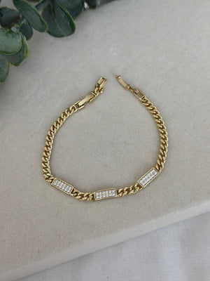 Gurmet Üstü Taşlı Plaka Bileklik