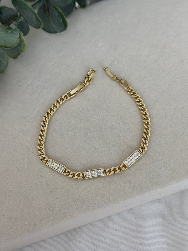 Gurmet Üstü Taşlı Plaka Bileklik