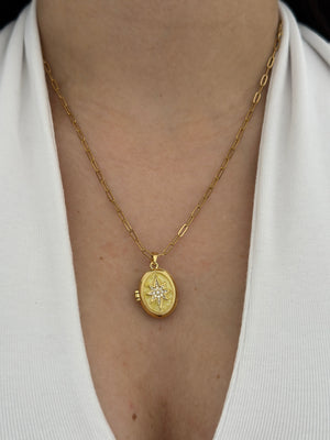 Kapaklı Ataç Zincir Kuzey Yıldızlı Kolye