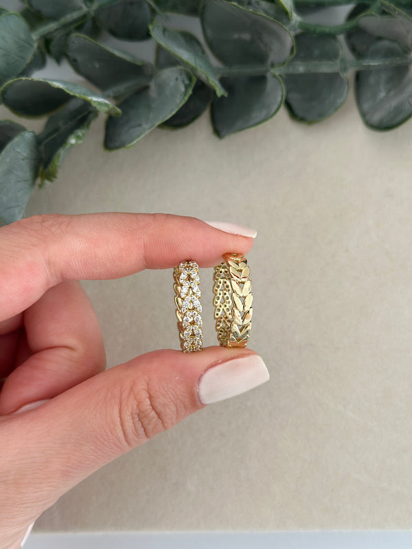 Taşlı Arpa Sıralı Küpe