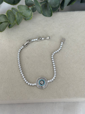 Çelik Silver Nazar Su Yolu Bileklik