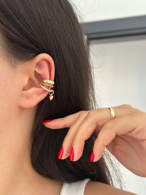 Kalp Charmlı Kıkırdak Küpe