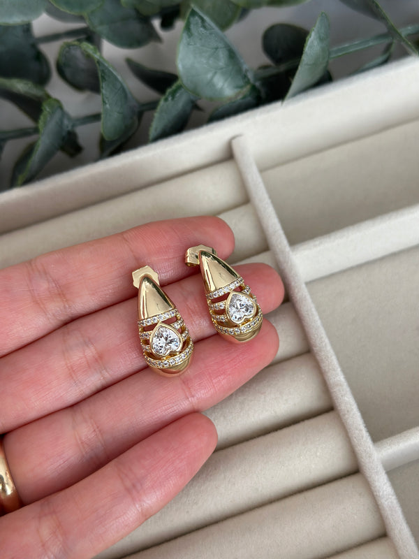 Dört Şeritli Damla Küpe