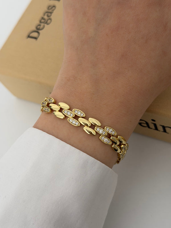 Gold Taşlı Dama Bileklik