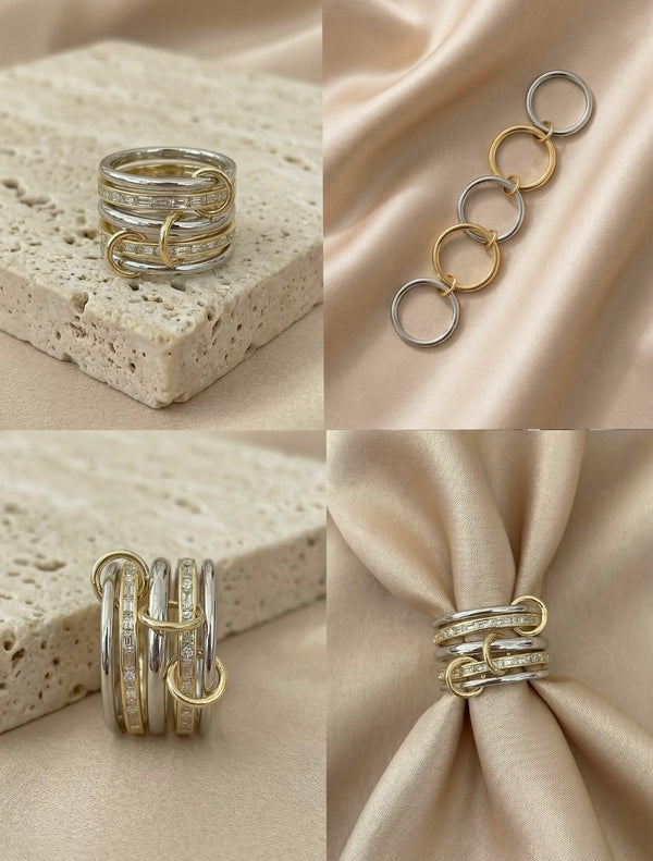 Silver-Gold Beşli Yüzük