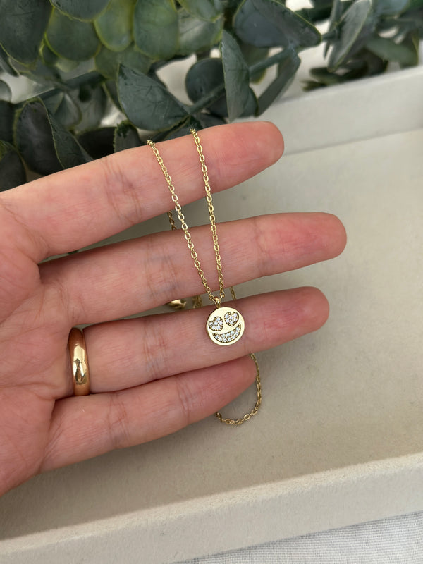 Gülen Yüz Plaka Kolye