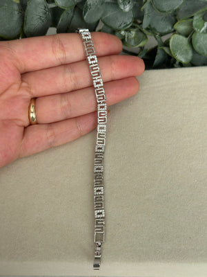 Taşlı Silver Labirent Bileklik