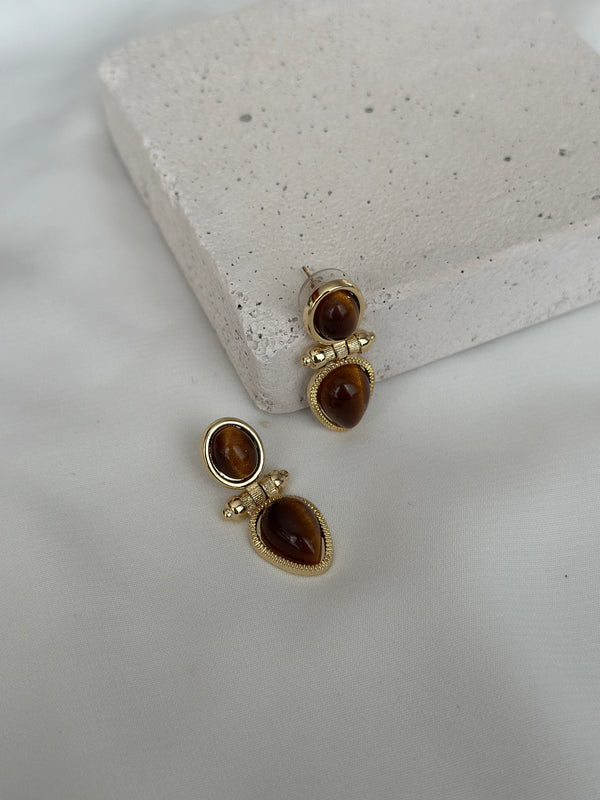 Kaplan Gözü Sarkıntı Küpe