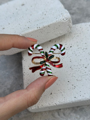 Çift Baston Fiyonk Detaylı Broş