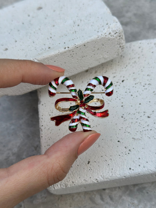 Çift Baston Fiyonk Detaylı Broş