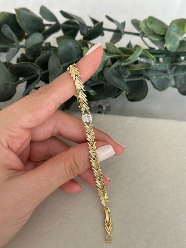 Taşlı Balık Sırtı Bileklik