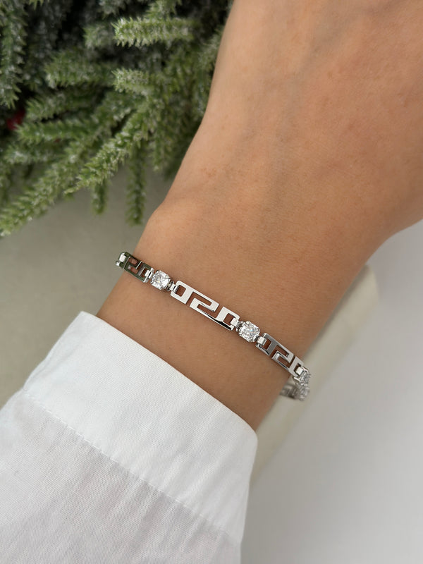 İnce Taş Detaylı Labirent Bileklik