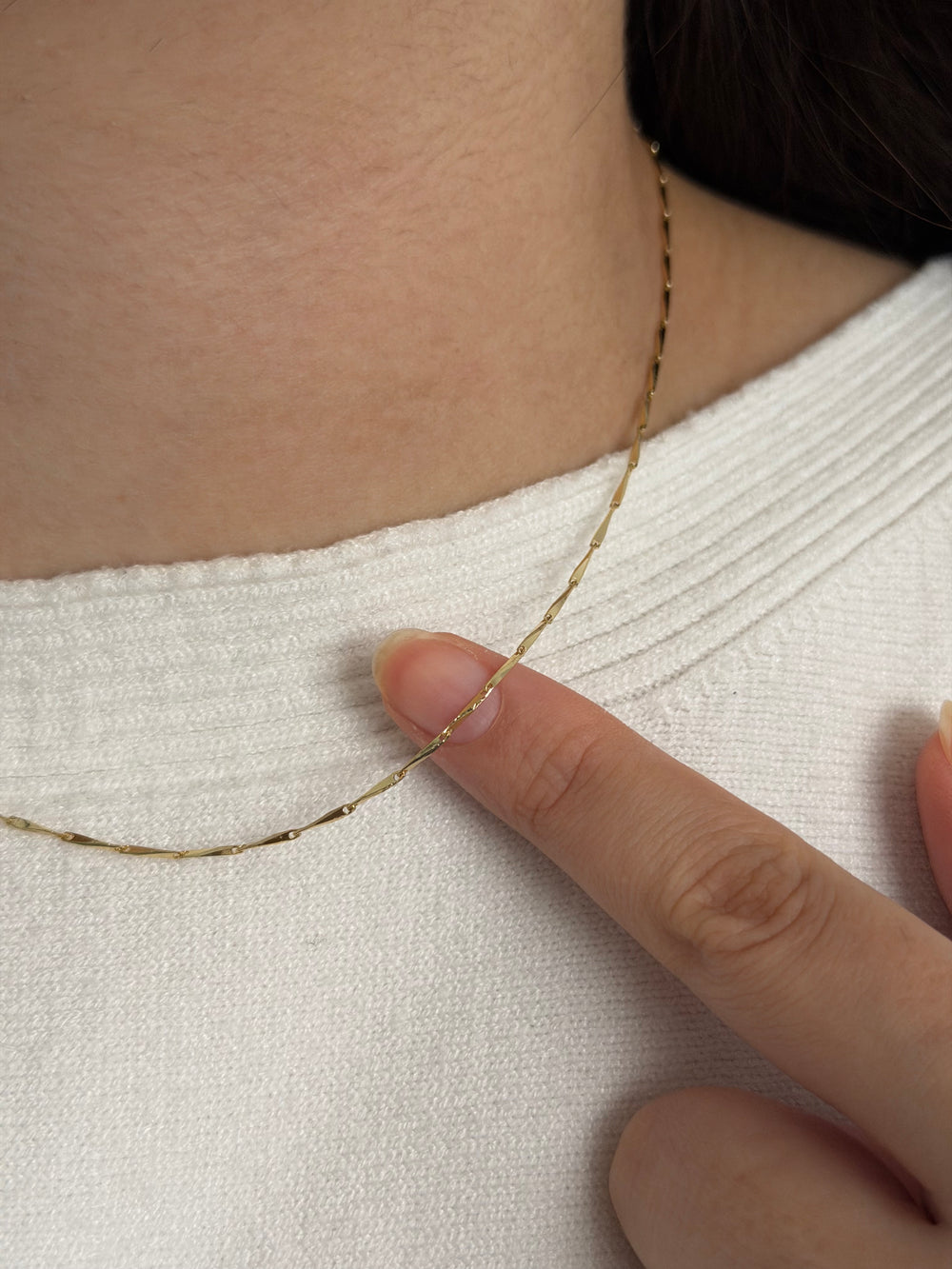 Düz Lea Zincir Kolye