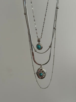 Çelik Silver Kapaklı Çoklu Kolye