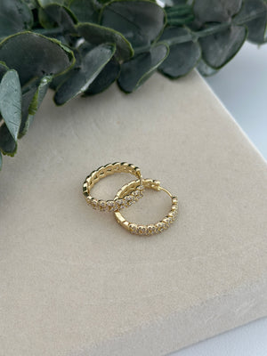 Taşlı Arpa Sıralı Küpe