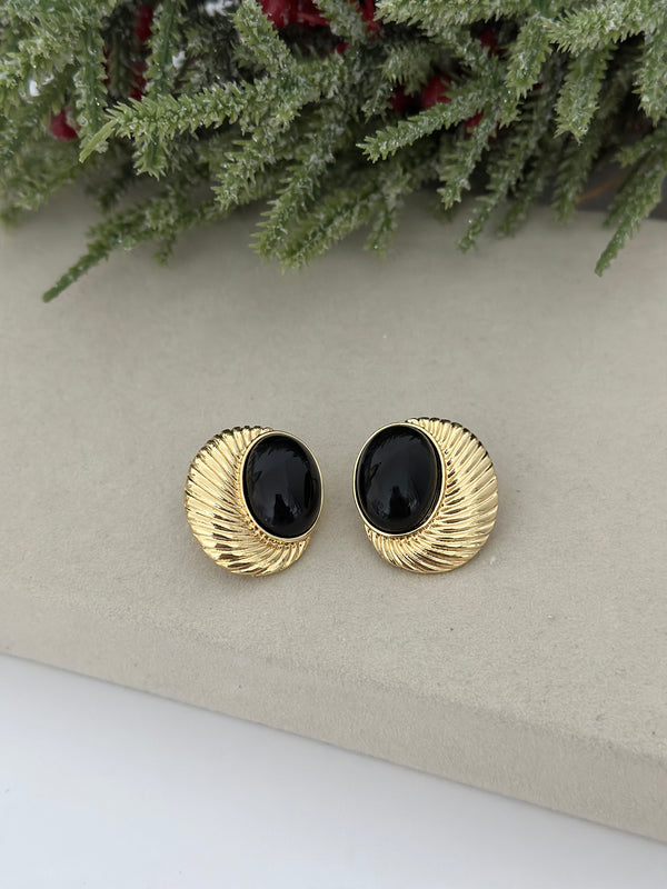 Çizgili Siyah Küpe