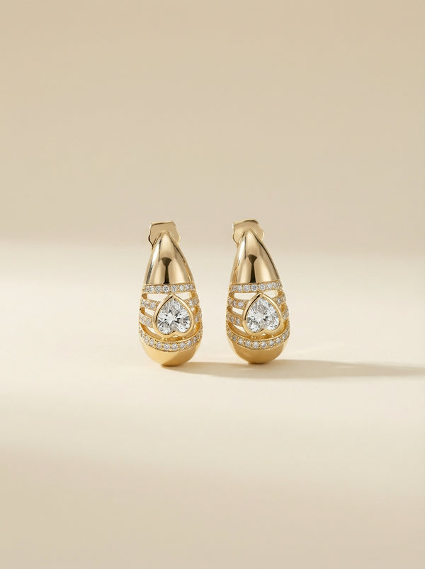 Dört Şeritli Damla Küpe