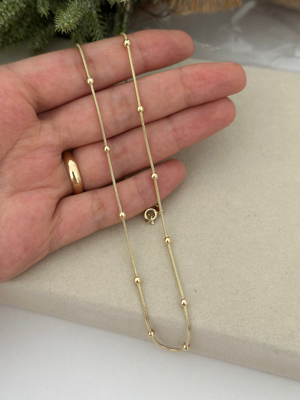 İnce Zincir Top Detay Kolye