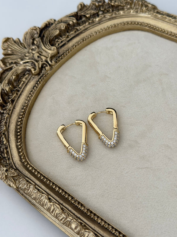Gold Üçgen Küpe