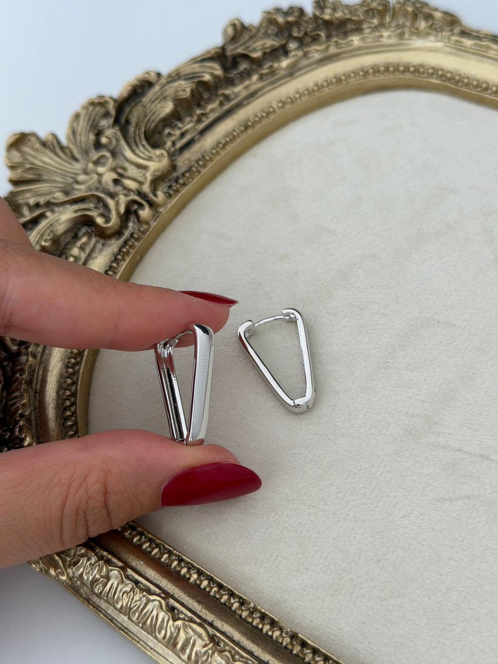 Silver Üçgen Küpe