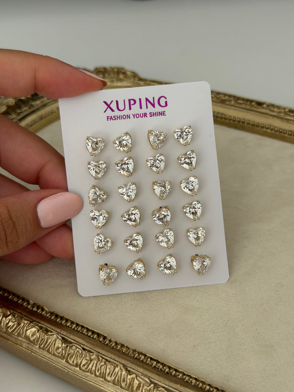 Gold Minik Kalpli Top Küpe