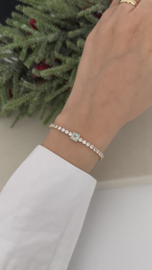 Kare Taşlı Su Yolu Bileklik