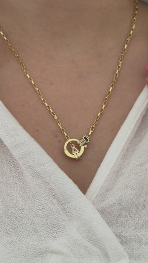 Mavi Taşlı Charm Kolye