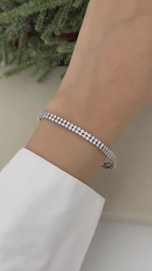 Çift Sıra Silver Su Yolu Bileklik