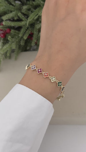 Renkli Çiçekli Vip Bileklik