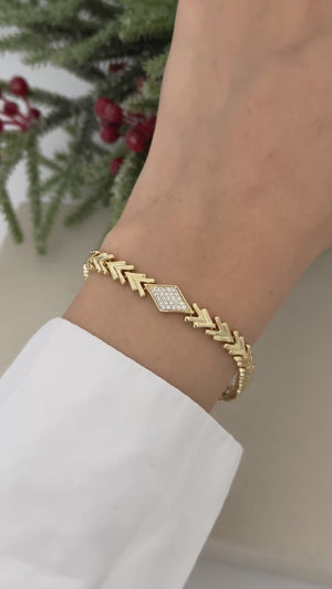 Kılçık Model Baklava Taş Bileklik