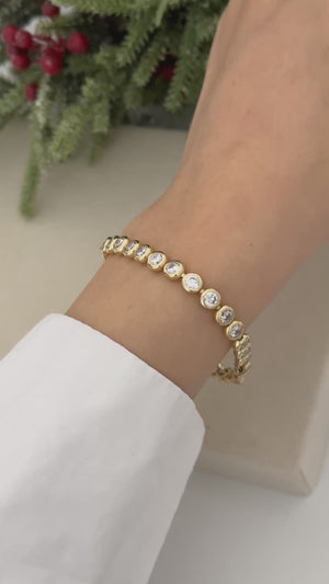 Yuvarlak Taş Su Yolu Bileklik