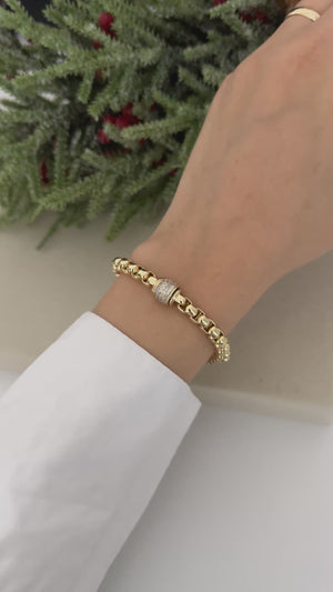 Ortası Silindir Taşlı Bileklik